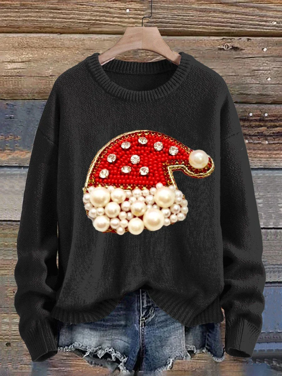 Christmas Print Knit Pullover Sweater