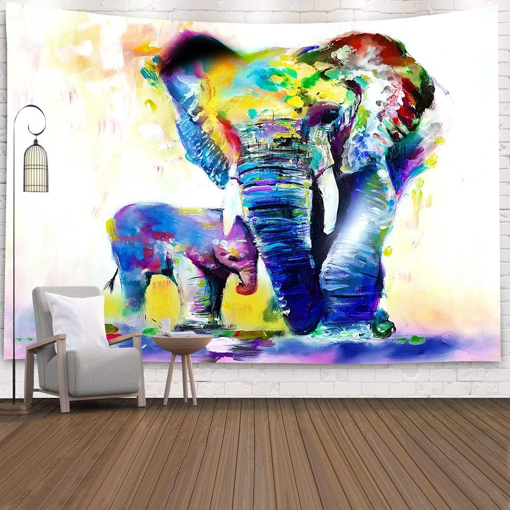 Bohemian Mandala Elephant Tapestry Wall Hanging Sandy Beach Picnic Throw Rug Blanket Camping Tent Travel Sleeping Pad Bedspread