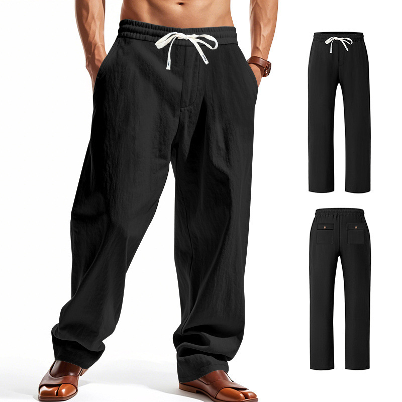 Men’s Summer Casual Linen Loose Straight-Leg Pants – Fashionable, Versatile, Breathable, Quick-Dry