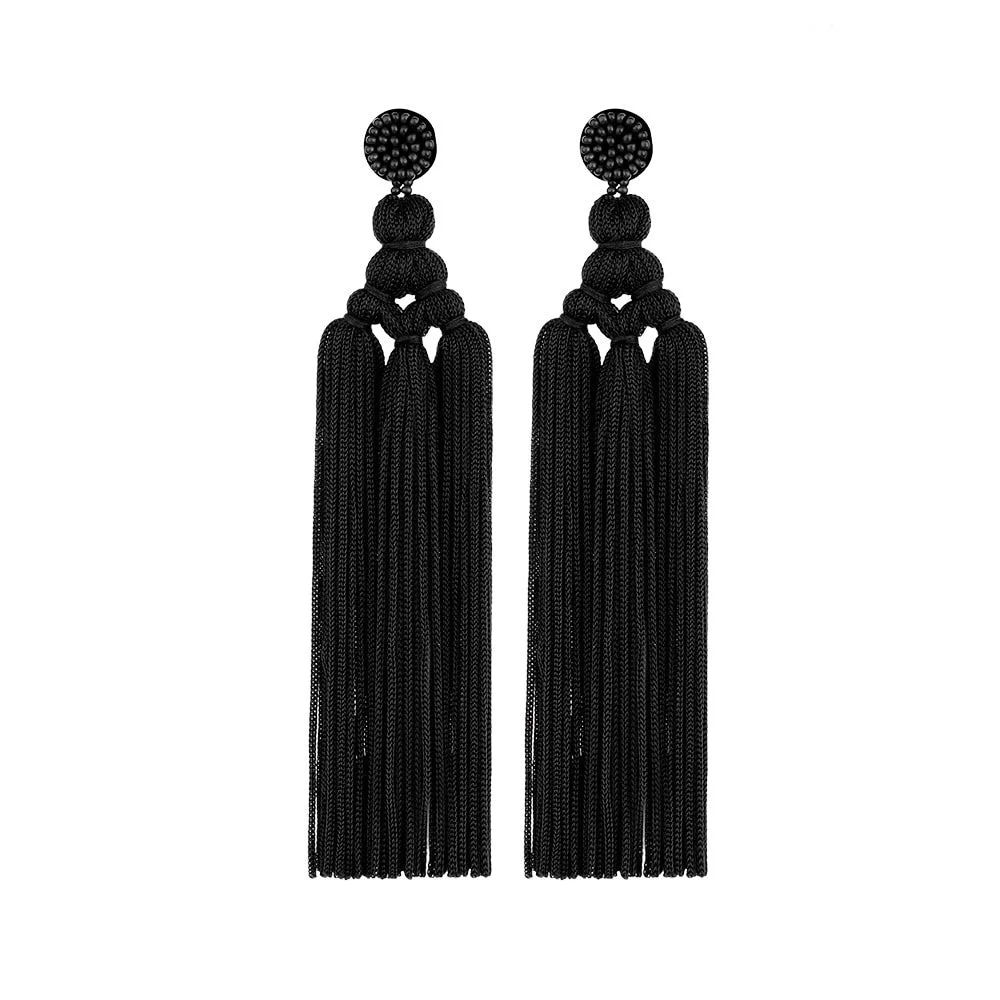 Dvacaman Ethnic Handmade Weave Macrame Earrings Cotton Thread Feather Fringe Tassel Earrings Wedding Jewelry Women Accessories