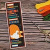 Books And Cat-11CT Stamped Cross Stitch Bookmark 18*6cm(Double Sided)