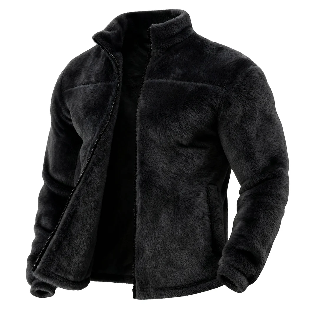 Men's Double-Sided Fleece Thick Stand Collar Jacket