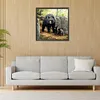 Black Bear Mother Son-Paint by Numbers Acrylic Painting 40*40CM