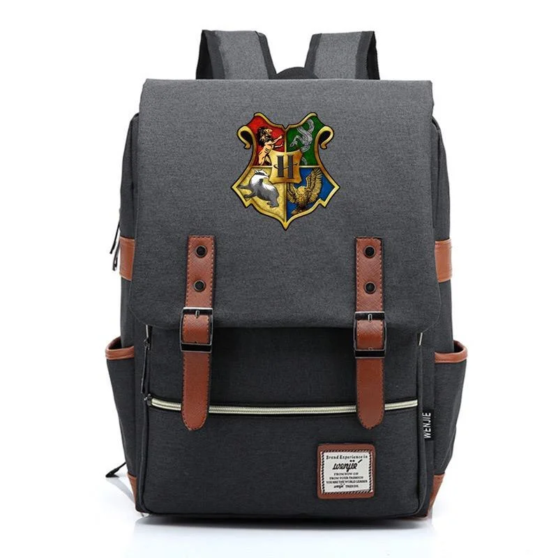 Buzzdaisy Harry Potter Hogwarts Canvas Travel Backpack Map School bag