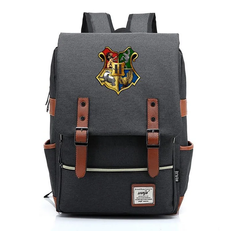 Mayoulove Harry Potter Hogwarts Canvas Travel Backpack Map School bag-Mayoulove