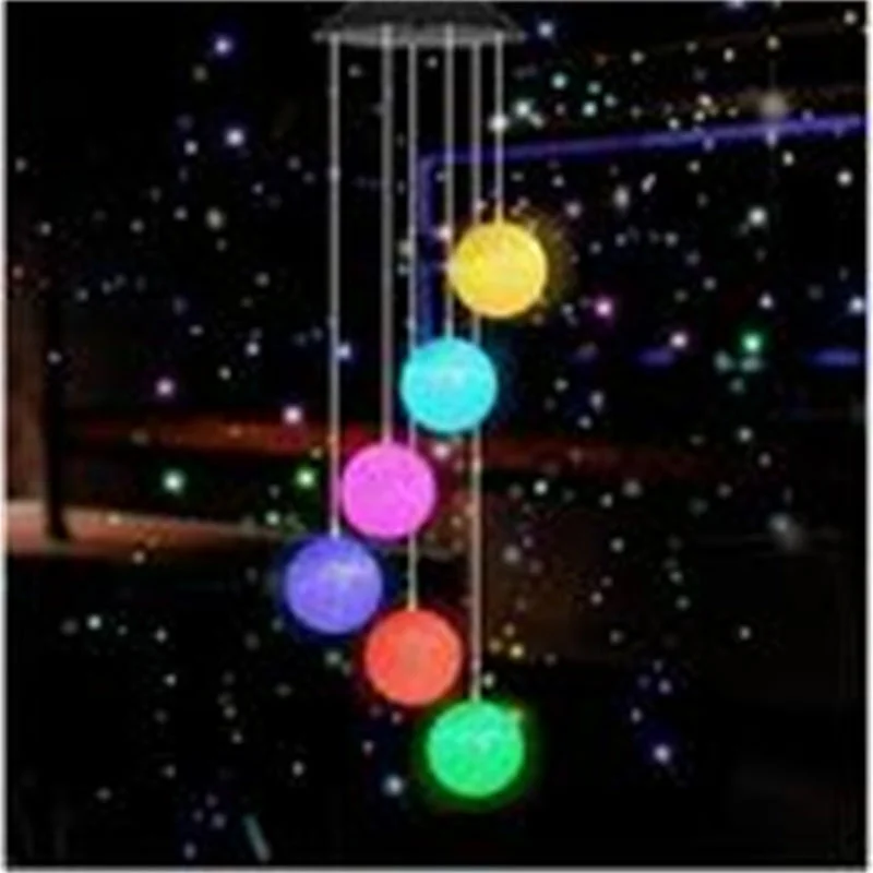 Solar Powered Color Changing Crystal Ball Wind Chime