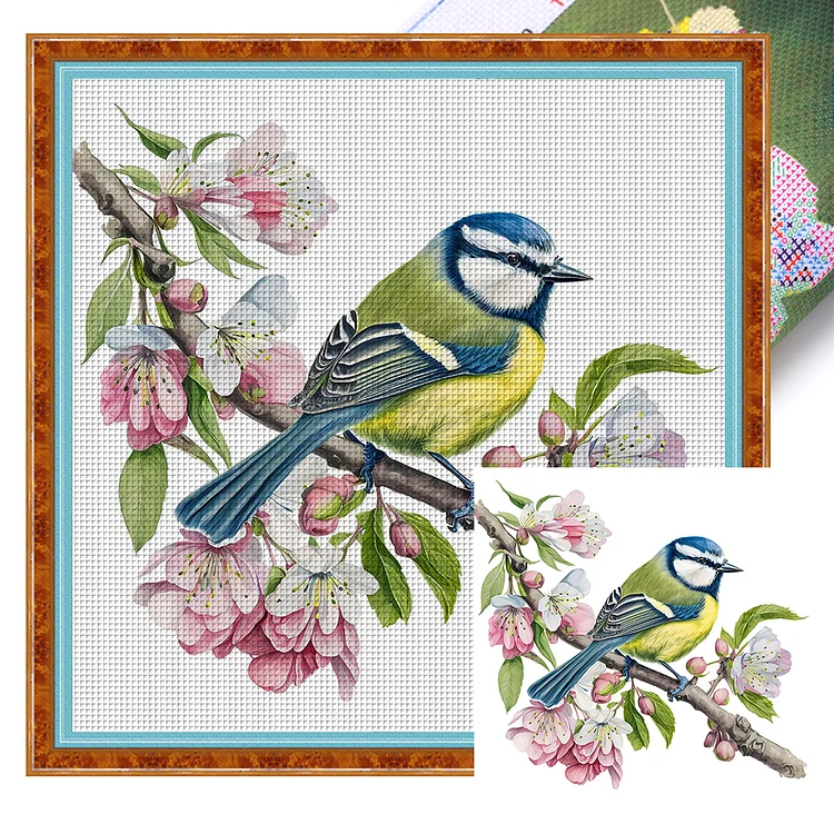 【Huacan Brand】Animal Bird 18CT Stamped Cross Stitch 20*20CM