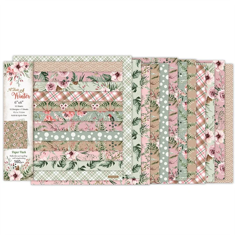 12pc flower winter patterned paper Scrapbooking paper pack handmade craft paper craft Background pad