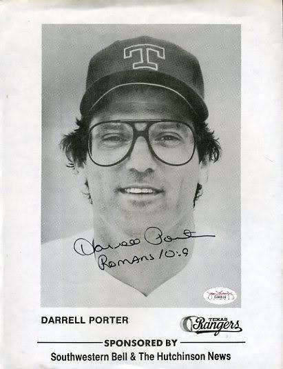 Darrell Porter Rangers Signed Jsa Certed 8x10 Photo Poster painting Autograph