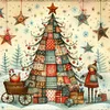 Xmas Tree-11CT Stamped Cross Stitch 50*50cm/19.69*19.69in