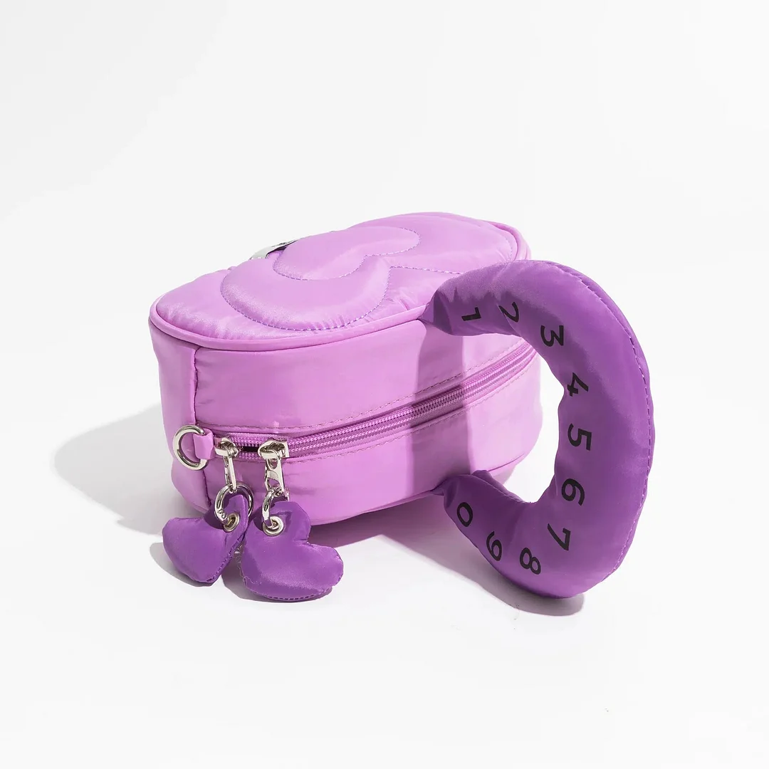 Brownm Heart Puffer Handbag