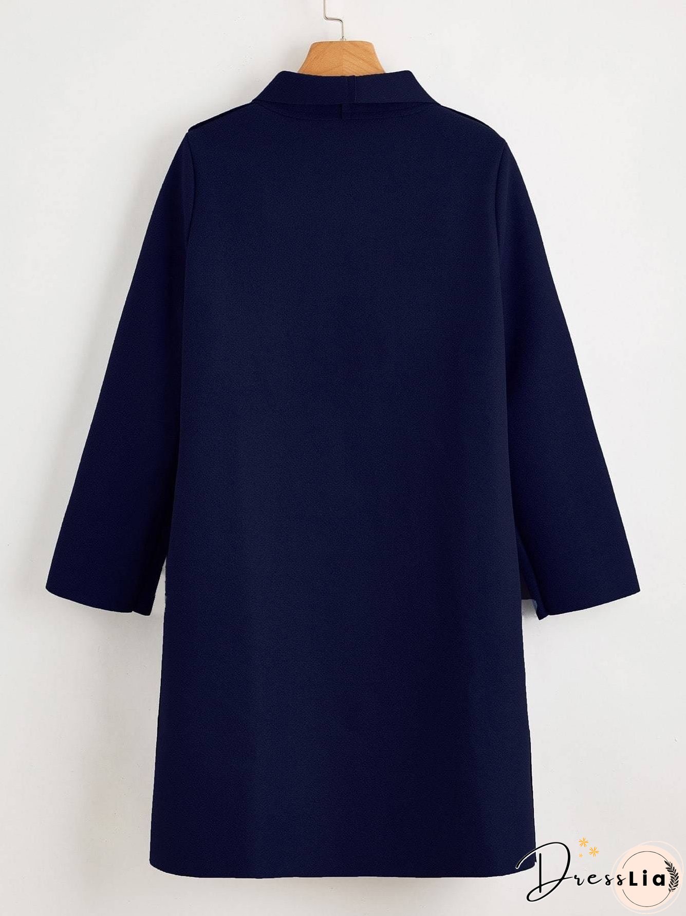 Solid Shawl Collar Dual Pocket Coat for Women