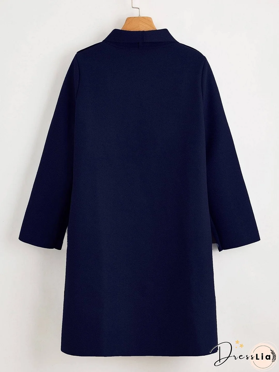 Solid Shawl Collar Dual Pocket Coat for Women