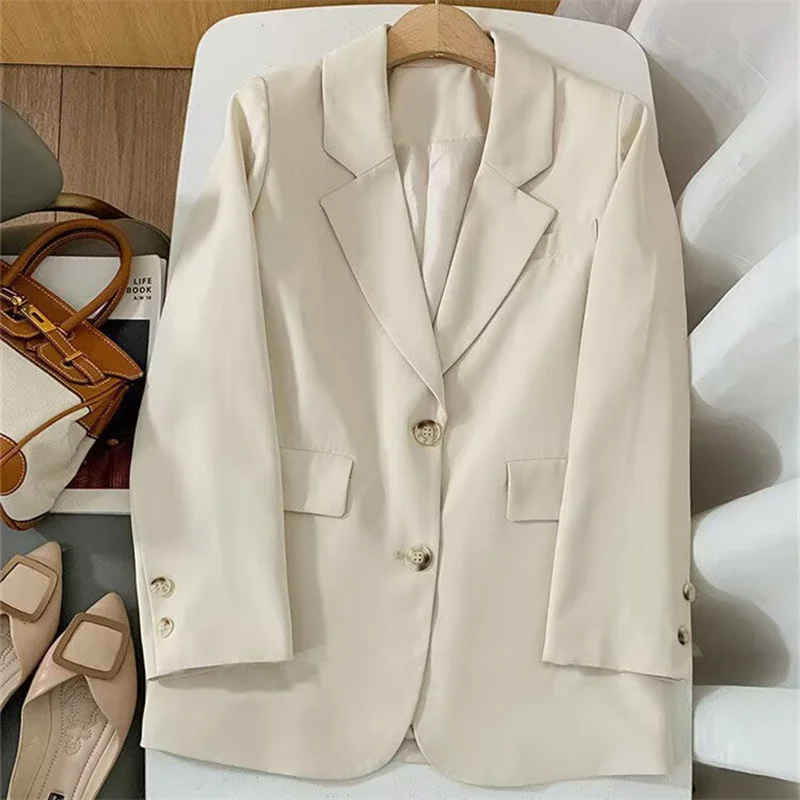 Toloer Toloer Jacket Female Spring New Korean Version Classic Two Buckle Temperament Lemon Color Loose Casual Web Celebrity Small Suit-Outfit Ideas