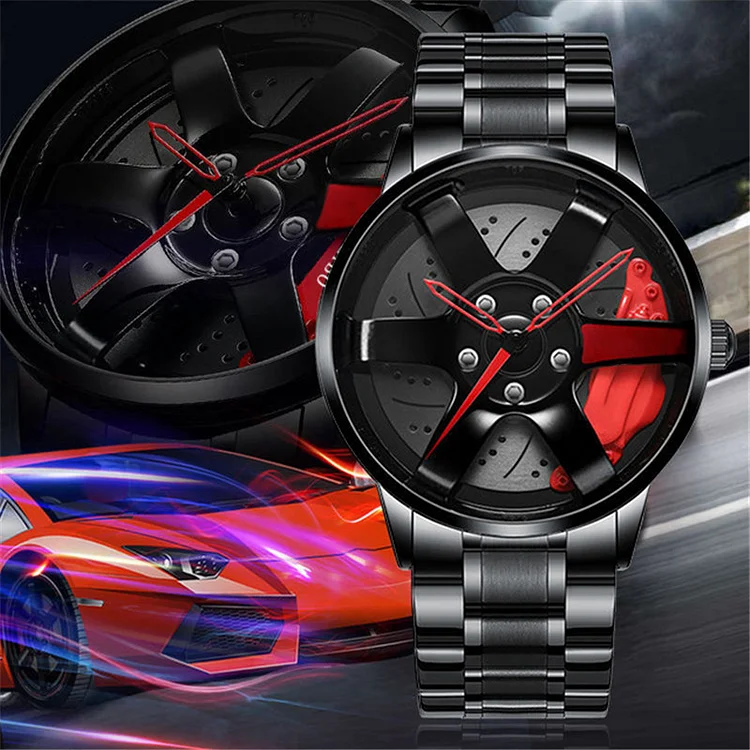 Men's Stainless Steel Car Rim Watch