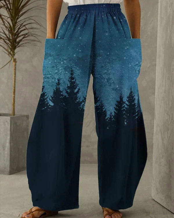 Forest Printed Loose Pants
