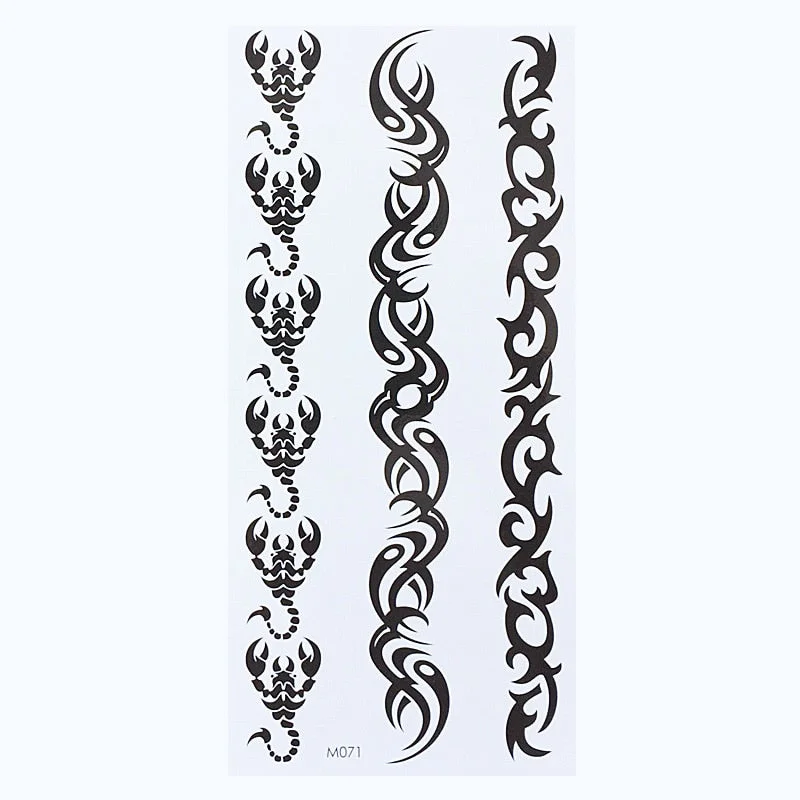 Temporary English Word Tattoo Stickers Black Letters Body Art Tattoos Sticker Waterproof For Temporary Tattoos