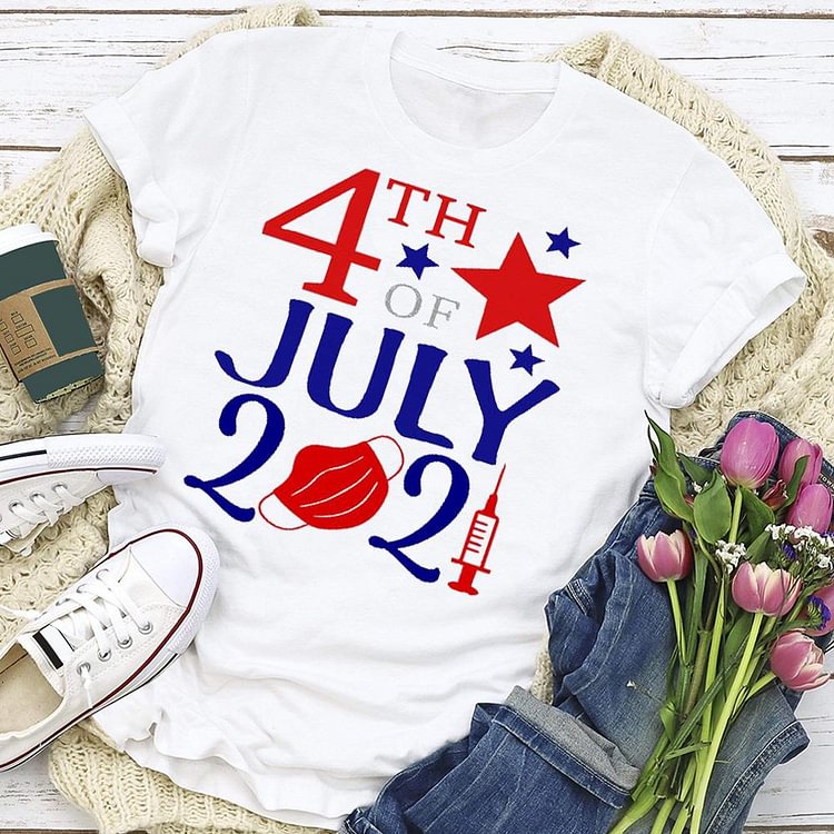 Independence Day Print Letter T-shirt Tee