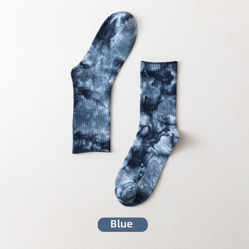 Tie-dyed Mid-tube Cotton Socks Street Trendy Socks Socks Women’s Gradient Fashion Sports Personality Tide