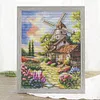 Windmill And Hut-14CT Stamped Cross Stitch Egyptian Cotton 30*40cm/11.81*15.75in tapestrymarket