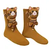 3D Knit Socks Funny Warm Cute Socks Double Layer Hand Crocheted Sock Middle Tube Socks for Autumn/Winter for Men & Women