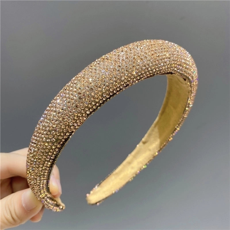 Women’s Glam Minimalist Solid Color Diamond Hair Band