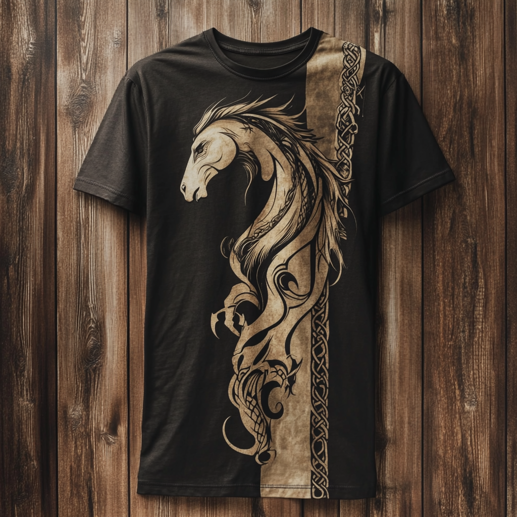 Men's Viking Sleipnir Knot Vintage 3D Print T-shirt / Rvogue / Rvogue