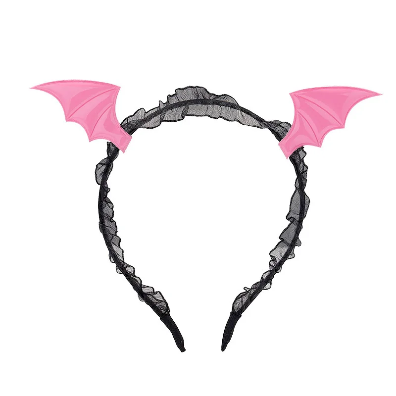 Billionm OJBK Dragon Headbands Bat Lace Devil Horns Headpiece Women Girls Hair Hoop Anime Gothic Masquerade Succubus Accessories 2022 NEW
