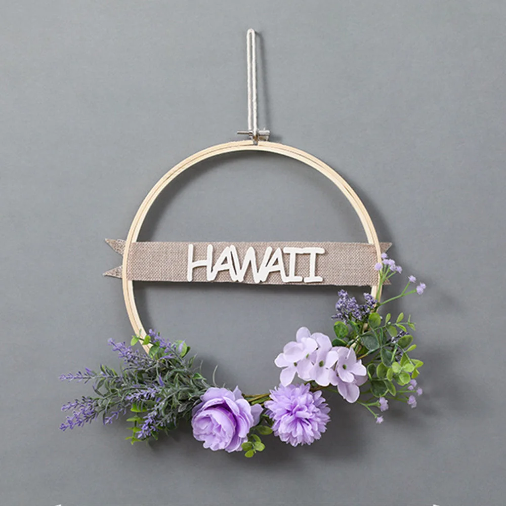 Simulation Eucalyptus Leaf Bamboo Circle Festive Decoration Garland