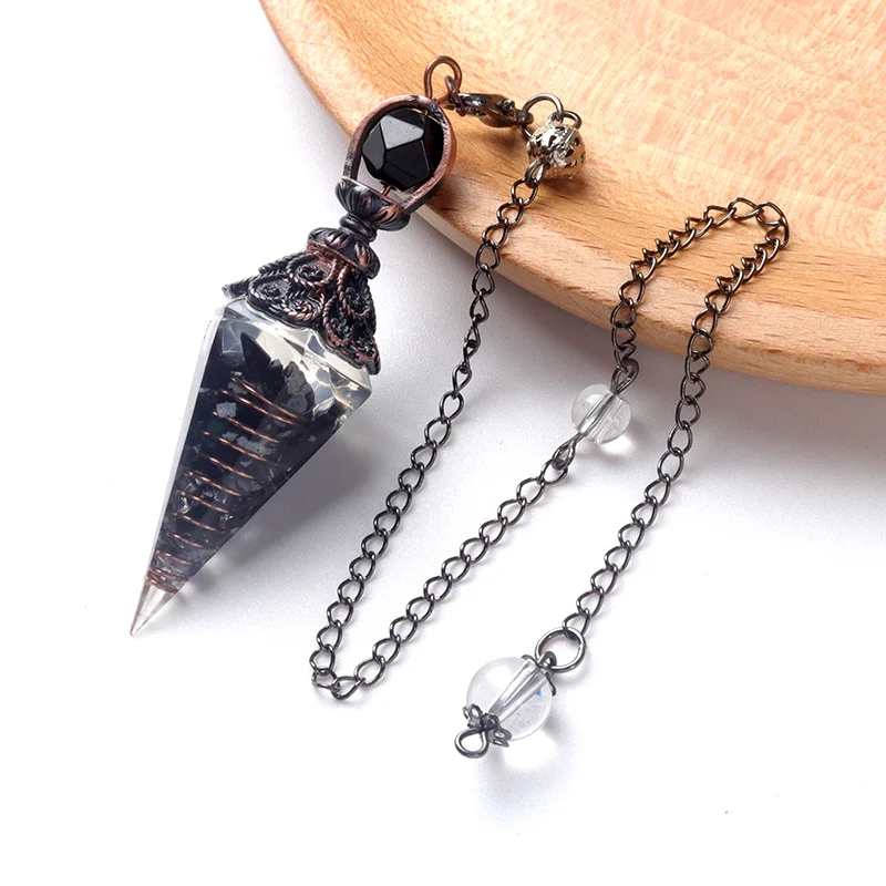 Natural Gemstone Pendulum, Aventurine Amethyst Pendulum, Divination, Dowsing, Meditation, Third Eye Chakra, Intuition Jewelry