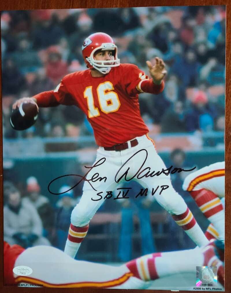 Len Dawson JSA Signed Coa 11x14 Autograph Photo Poster painting Super Bowl MVP