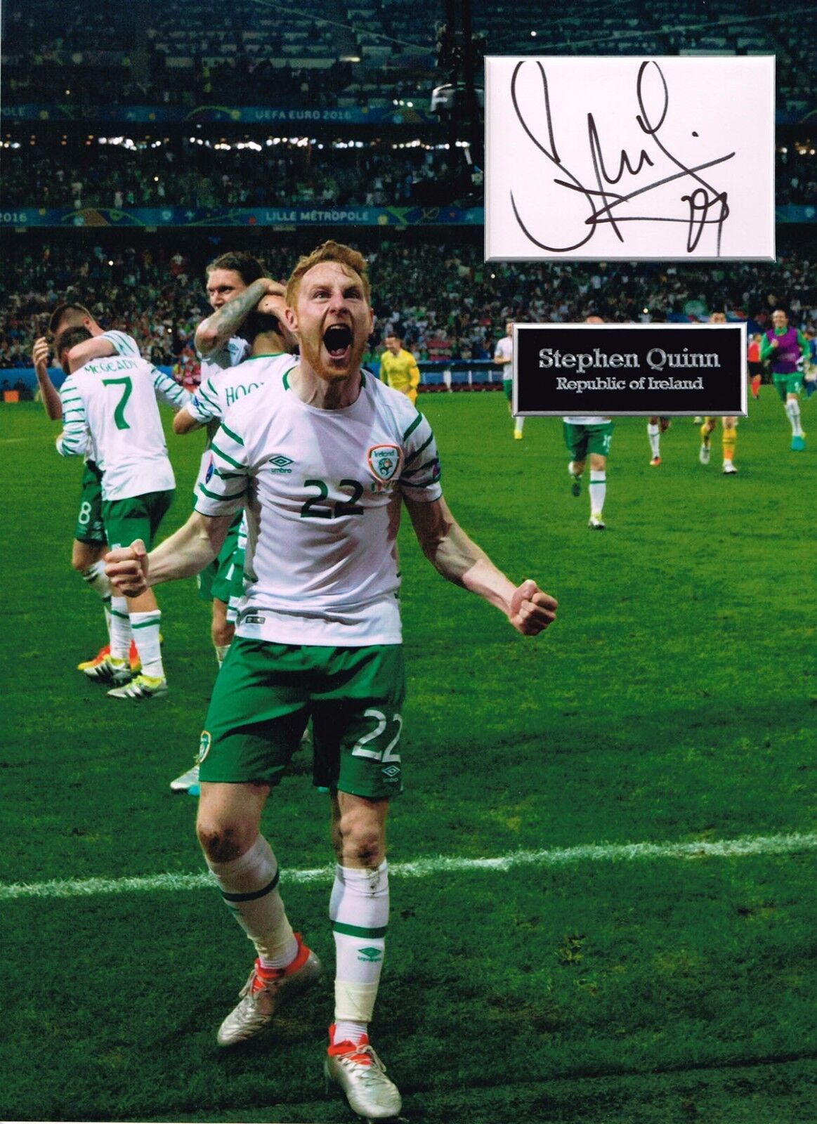 Stephen QUINN SIGNED Autograph 16x12 Photo Poster painting Mount AFTAL COA Republic of Ireland