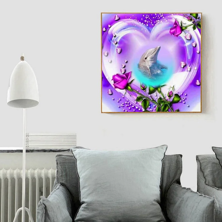 Lovely Dolphin DIY 5D Diamond Painting Full Home Decor Wall Art Handmade  Resin DIY 3D Diamond Embroidery Cross Stitch Needlework Picture of  Rhinestones Diamond Mosaic Painting Kits