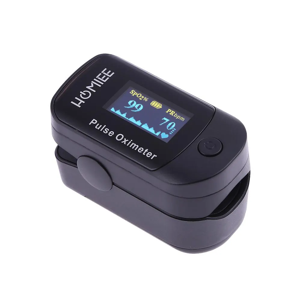 Digital Finger Pulse Oximete 4 Directions Mini Household Health Monitors (Black)