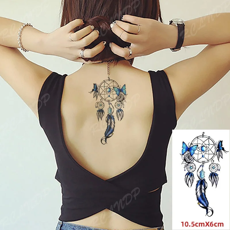 Waterproof Temporary Tattoo Sticker Feather Arrow Compass Element Fake Tatto Flash Tatoo Small Body Art for Kids Men Women