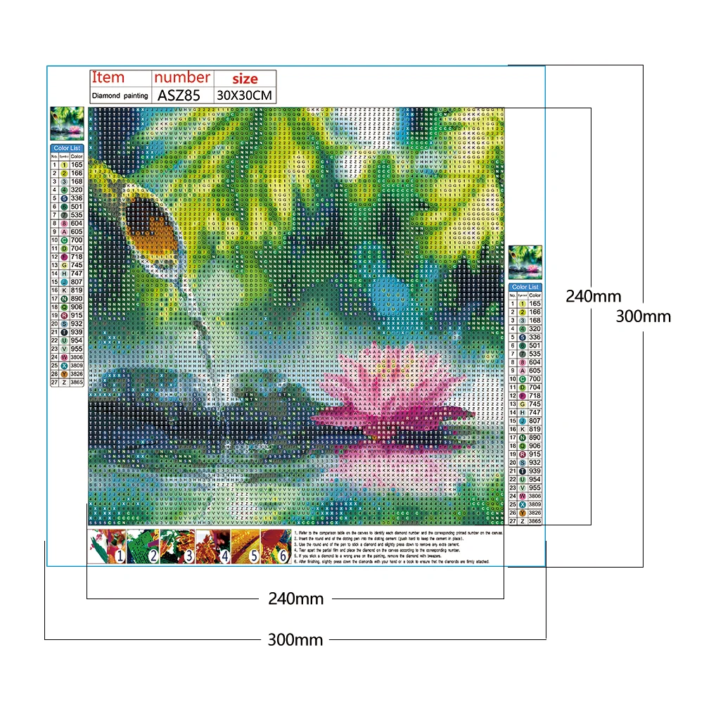 Diamond Painting - Full Round Drill - Lotus(30*30cm)