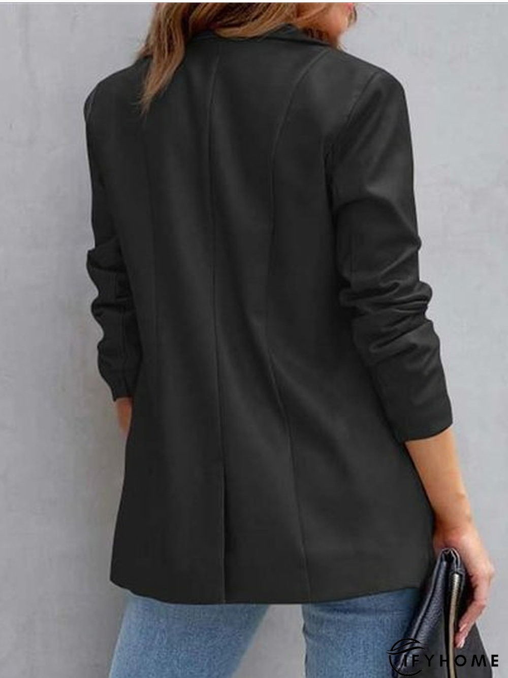 Loose Lapel Collar Plain Coat | IFYHOME
