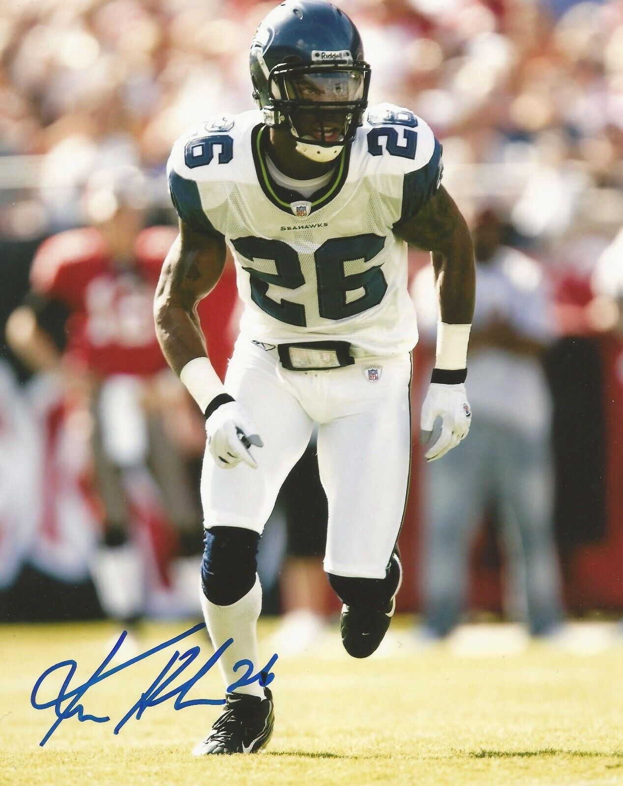 KEN HAMLIN SIGNED SEATTLE SEAHAWKS 8x10 Photo Poster painting #1 with PROOF & COA