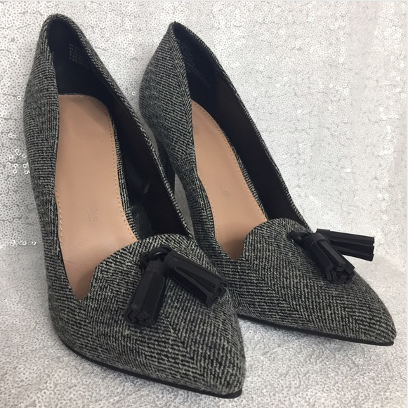 Dark Grey Tassel Detail Custom Made Pumps Vdcoo