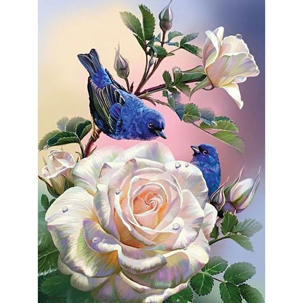 Flower and Bird - Full Round - Diamond Painting(30*40cm)