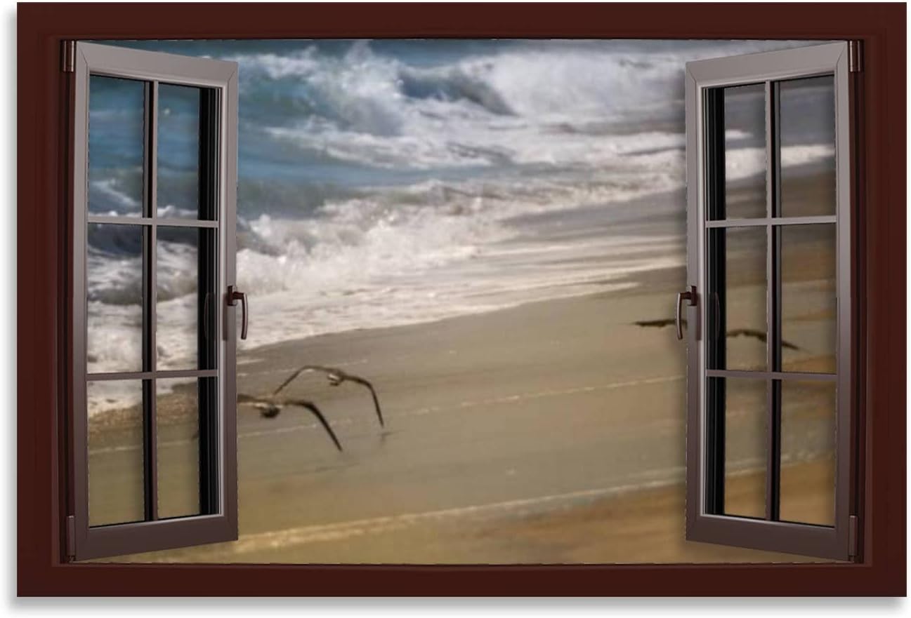 Canvas Wall Poster Artwork Picture Stormy waters of Malibu beaches Art Painting Framed Print Bedroom Home Living Room Office Decoration Gift 23 inch X34 inch  Color10
