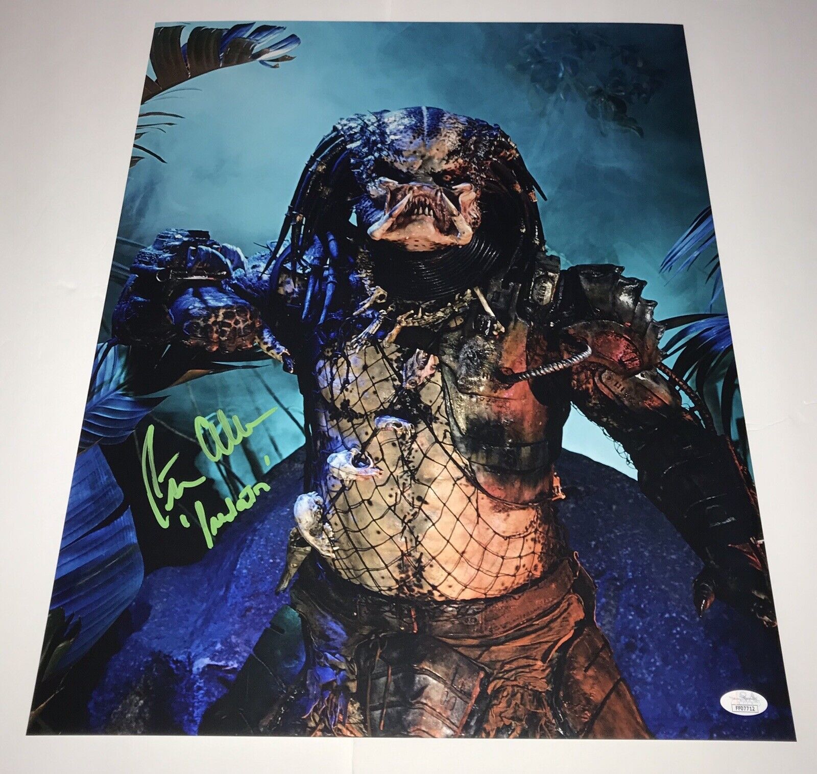 PETER CULLEN Signed THE PREDATOR Metallic 16x20 Photo Poster painting Autograph JSA COA