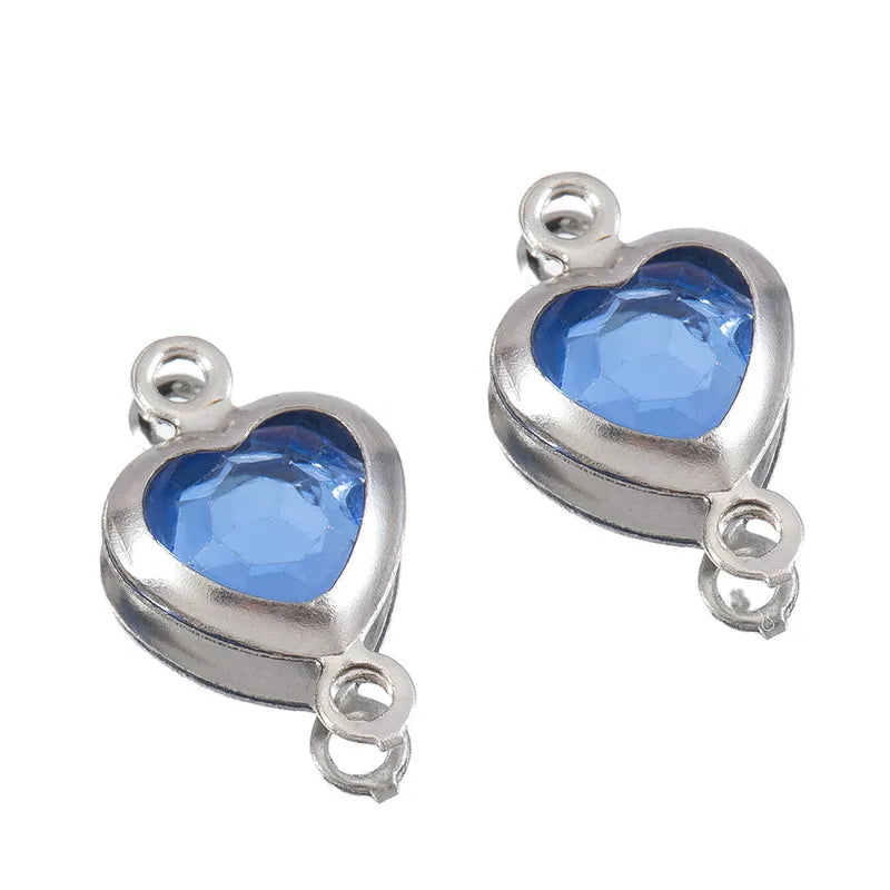 10 PCS/Package 6.5*11.5mm 304 Stainless Steel Zircon Square Pendant Jewelry Accessories