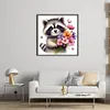 Raccoon-Partial 11CT Stamped Cross Stitch Bead Embroidery 36*36cm/14.17*14.17in tapestrymarket