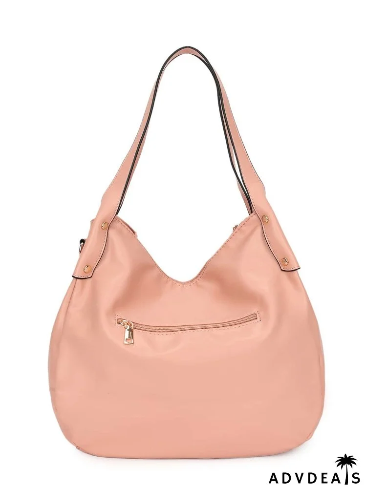 Chain & Tassel Decor Pleated Shoulder Tote Bag