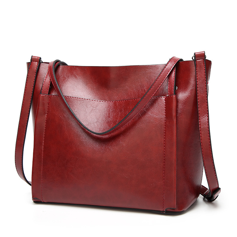 Bolsos de cuero vintage para mujer Bolso de hombro retro Bolso de mano