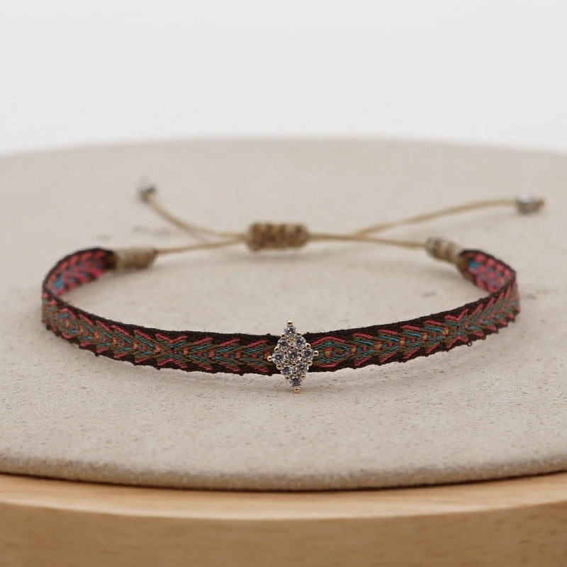 1 Piece Fashion Letter Devil’s Eye Copper Knitting Inlay Zircon Bracelets