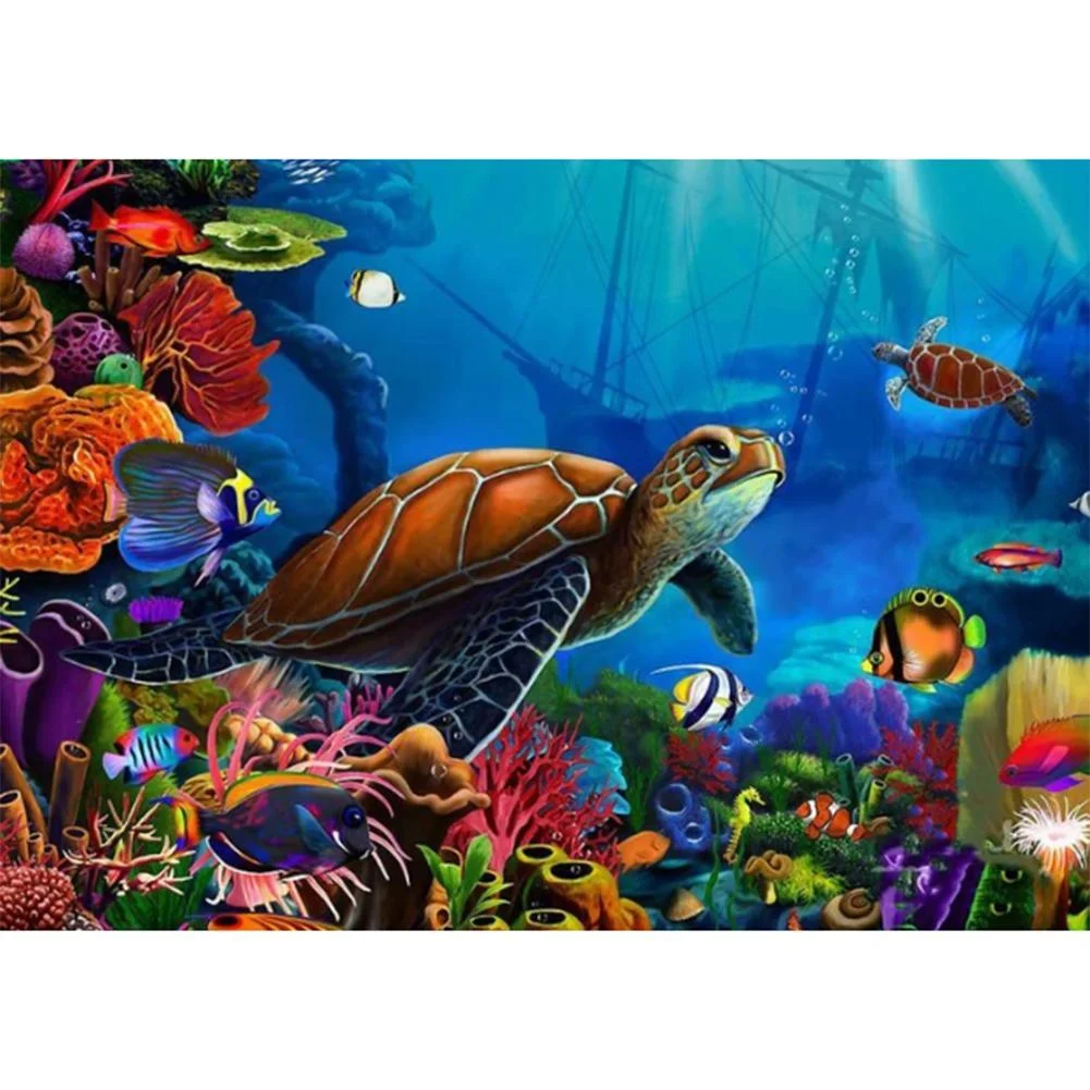 Big Size Square Diamond Painting - Sea Turtle(40*50cm)