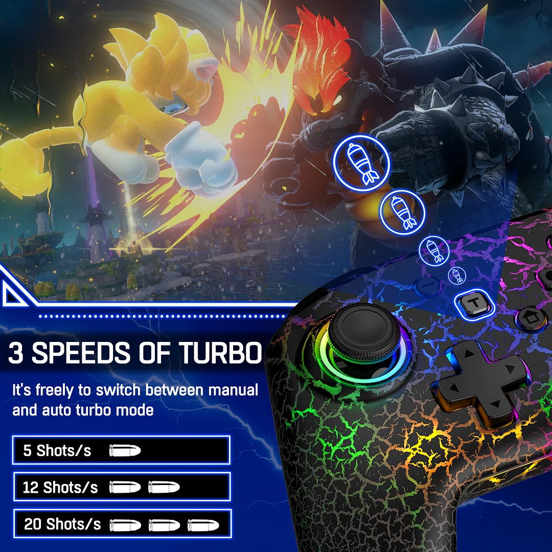 DinoFire Wireless Controller for Nintendo Switch/Switch Pro/Lite, Switch Remote Control for Nintendo Switch Controller