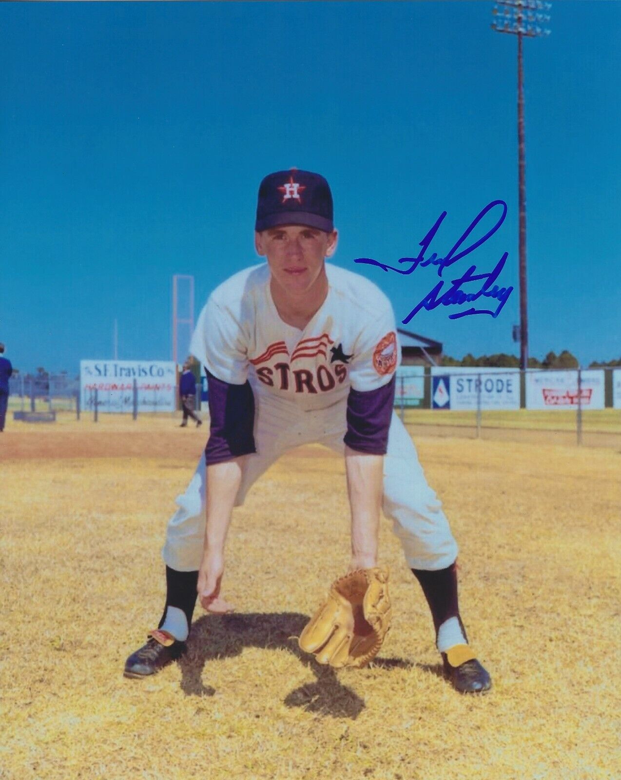 Signed 8x10 FRED STANLEY Houston Astros Autographed Photo Poster painting - COA